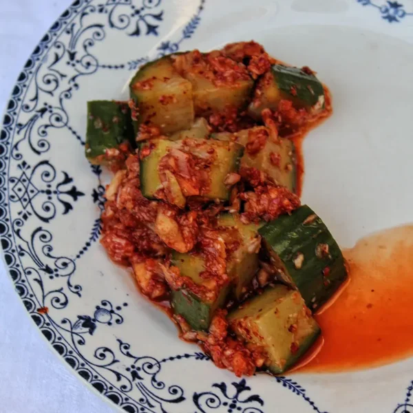 Our homemade Kimchi on a plate